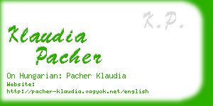 klaudia pacher business card